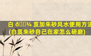 白 🌾 芨加朱砂风水使用方法(白芨朱砂自己在家怎么研磨)